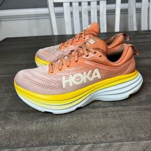 HOKA Women's Orange and Yellow Running Shoes